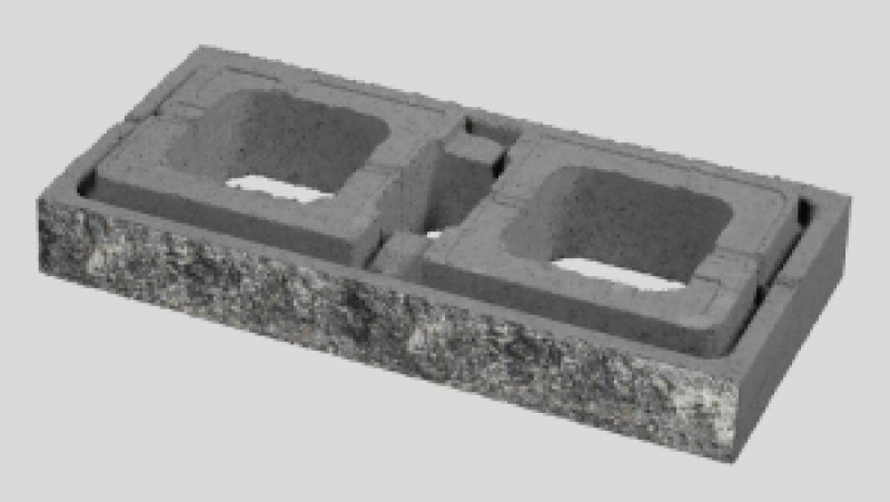 VIA+ Modulo Antico kerítéselem roppantott felülettel, - antracit